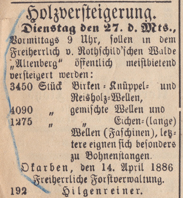 Vilbeler Anzeiger - 21.04.1886